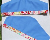 Garment Dust Cover/Shoulder Dust Cover Blue Chambray Set of Two Red/Green/Turquoise Fabric Trim