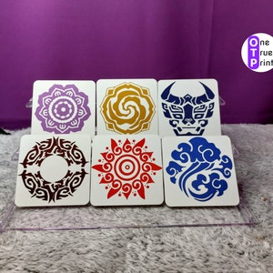 MDZS Clan Wooden Coasters. Set of 2 Mix and Match. Mo Dao Zu Shi image 1