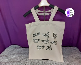 Stray Kids Long Handle Natural Tote Bag