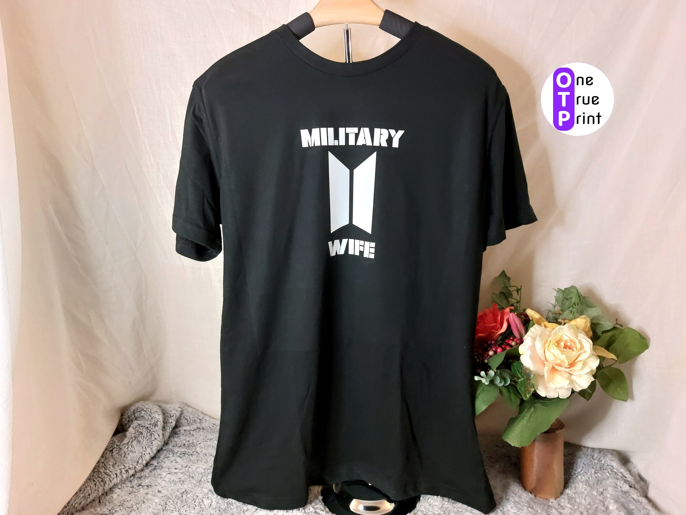 BTS Military Wife Black T Shirt Etsy