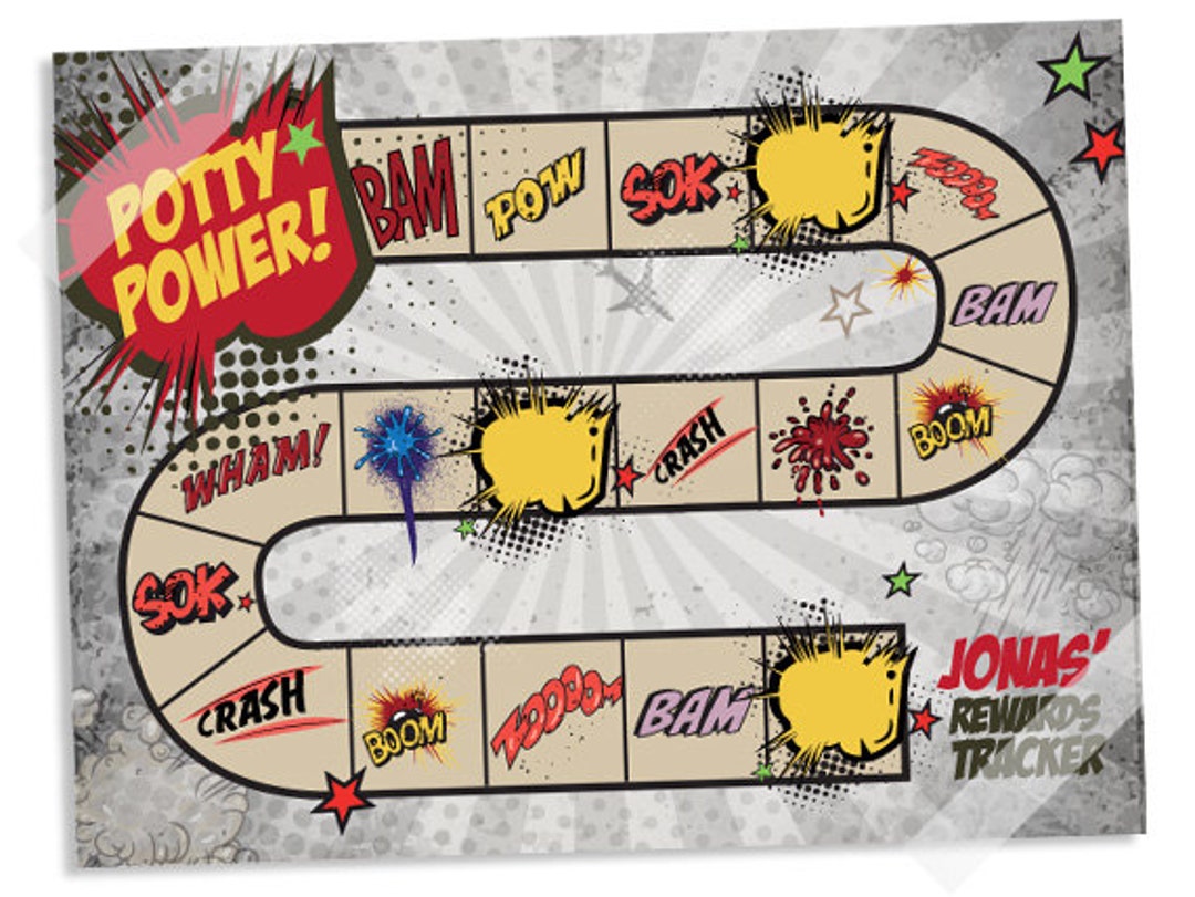 Printable Superhero Theme Potty Training Rewards Chart - Etsy