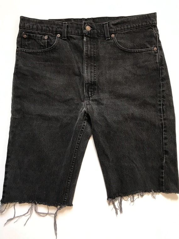 Vintage Levis Cutoffs, 505 Levis, Washed Black Le… - image 3