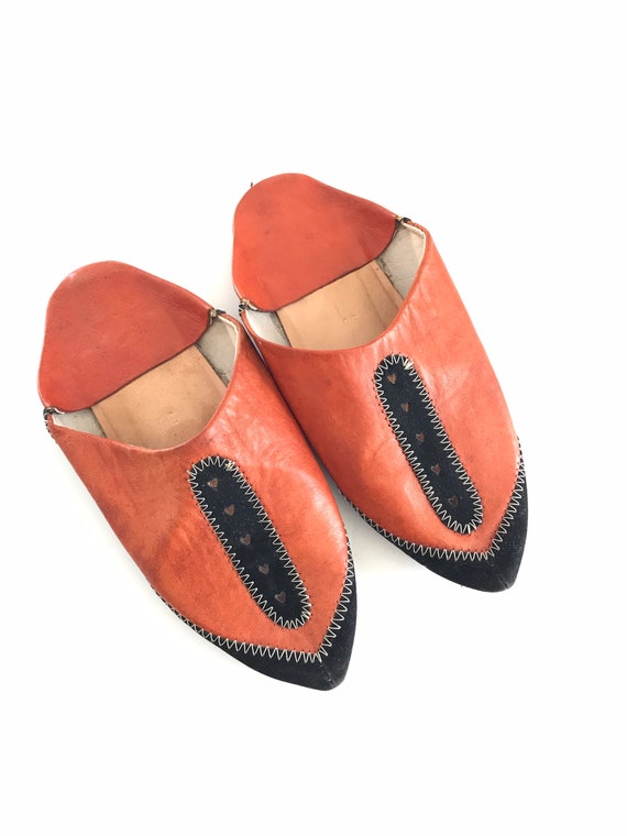 1960’s, 1970’s, Leather handmade mules, slippers, 