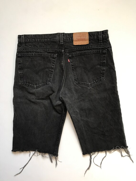 Vintage Levis Cutoffs, 505 Levis, Washed Black Le… - image 4