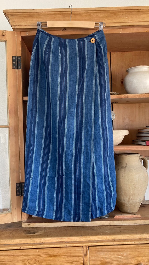 1990’s, Y2K, vintage Express linen wrap skirt, 27”