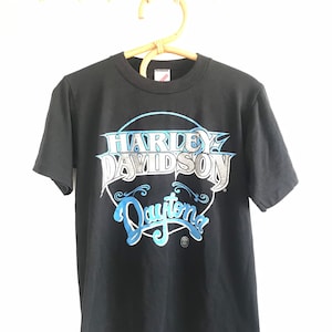 Vintage Jerzees Harley Davidson Tee, small, single stitch, 50/50 blend, Daytona Harley tee, 1990’s, 90’s, Y2K Harley biker tee, graphic tee,
