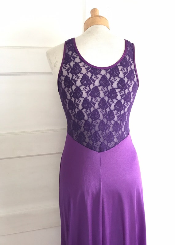 1980’s, 1990’s, Vintage lace slip, small, violet … - image 4