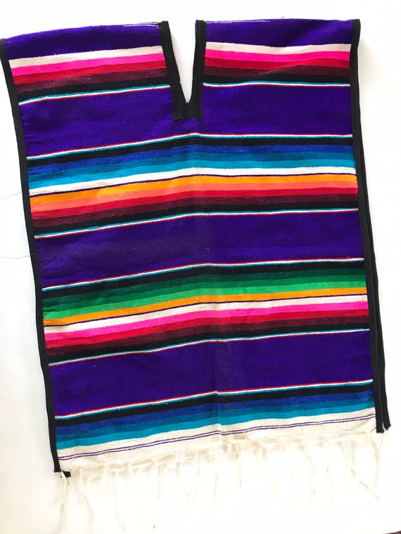 1960’s, 1970’s, Vintage Mexican Serape Poncho, Ba… - image 6