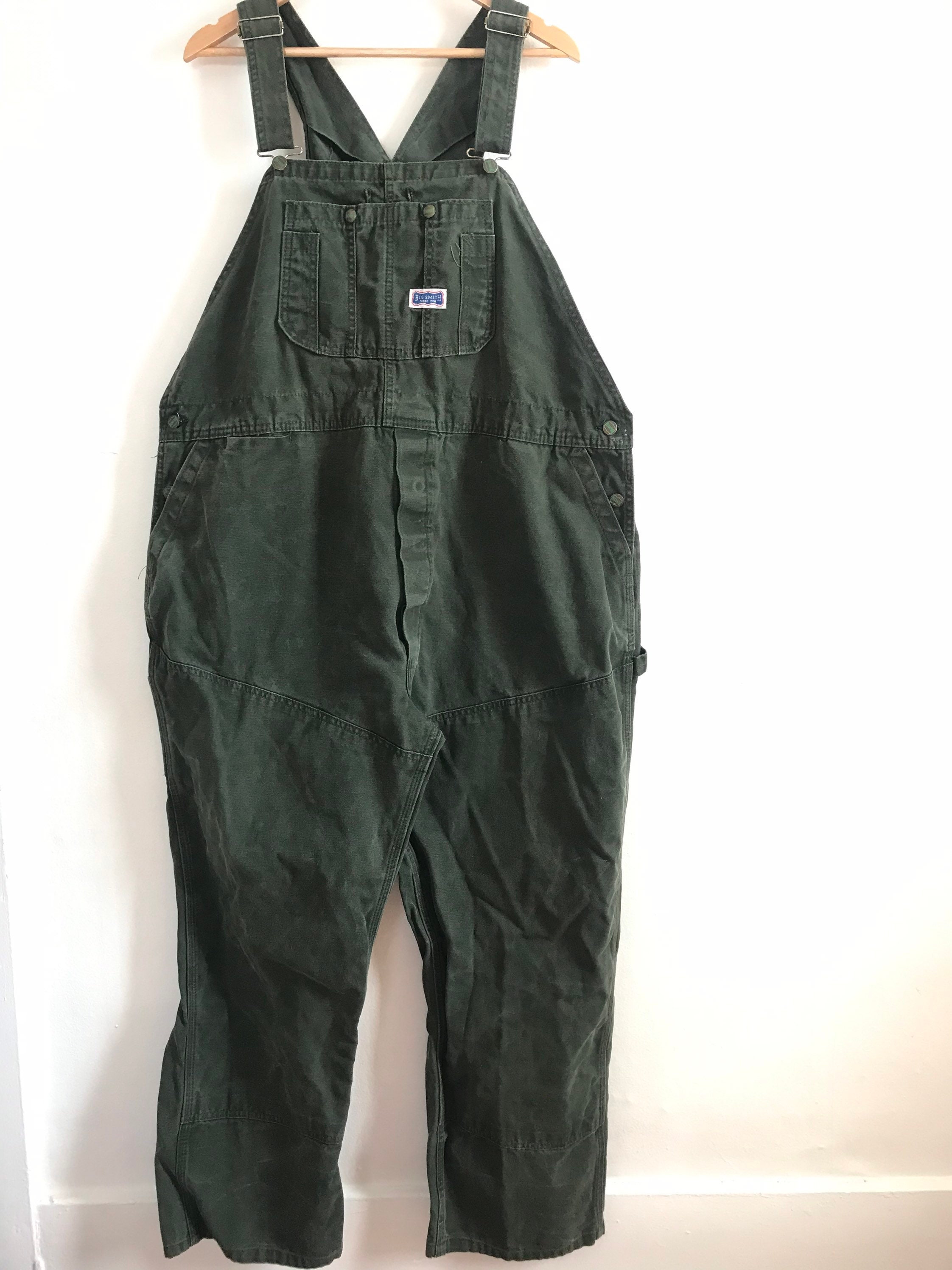 Vintage Big Smith Overalls Hunter Green Canvas Reinforced - Etsy