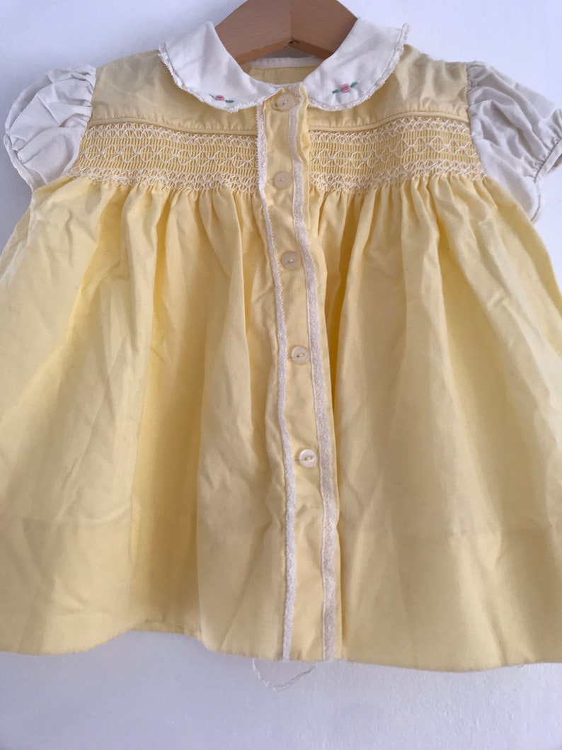 Dainty Dress Vintage Baby Dress Newborn 69 Months Baby Shower Gift Vintage Smocked Dress Handmade Smocked Dress 1960/'S Baby Dress