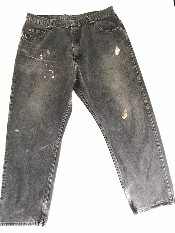 Vintage paint splattered wrangler jeans, W37 L29,… - image 3