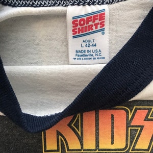 Vintage Kiss baseball tee, Kids Destroyed, vintage band tee, ringer tee, KISS band tee, Large, vintage rock and roll tee, hippie, hipster image 7