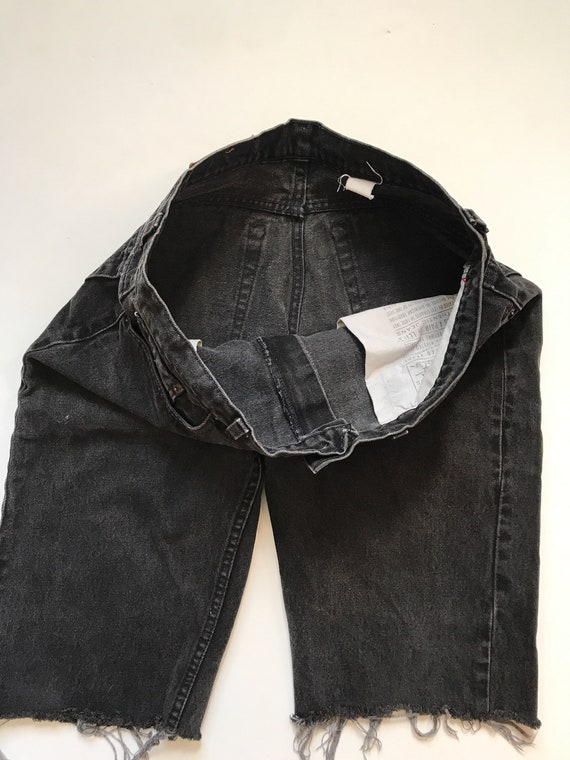 Vintage Levis Cutoffs, 505 Levis, Washed Black Le… - image 6