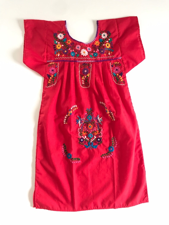Vintage girls Oaxacan dress, size 6, 7, embroider… - image 1