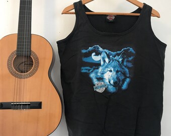 RARE Vintage 1993 Harley Davidson tank top, harley wolf tank, biker tee, harley tee, vintage Harley Davidson, vintage harley tee, motorcycle