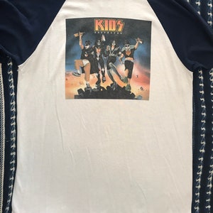 Vintage Kiss baseball tee, Kids Destroyed, vintage band tee, ringer tee, KISS band tee, Large, vintage rock and roll tee, hippie, hipster image 5