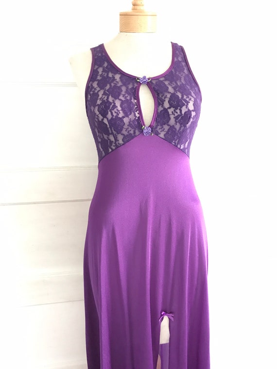 1980’s, 1990’s, Vintage lace slip, small, violet … - image 1