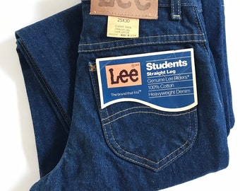 Deadstock, NOS, made in USA, Union made, high rise, high waisted, Lee jeans, W23 L30, 1970’s, Vintage Lee Riders student fit jeans, XXS,