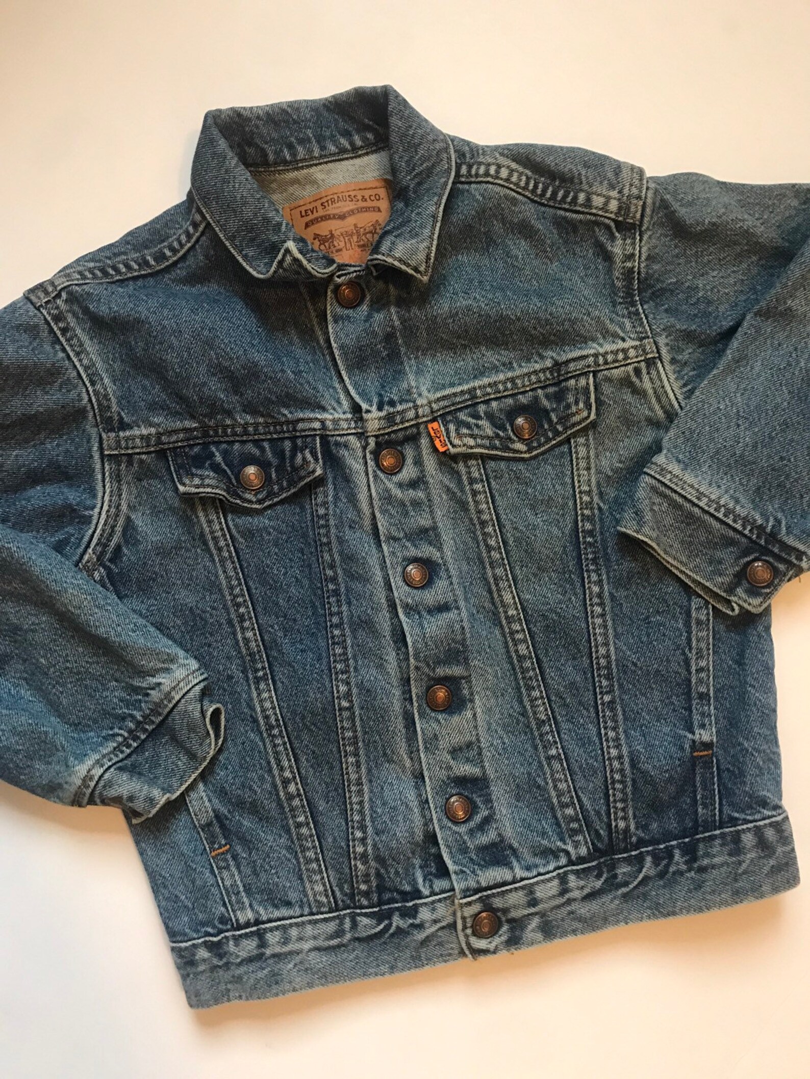 Vintage Levis Trucker Jacket Orange Tab Kids Jean Jacket | Etsy