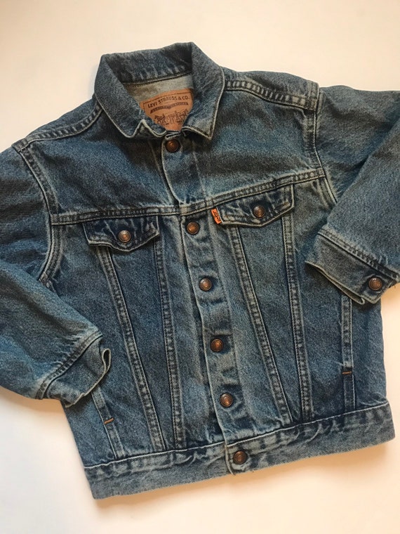 Vintage Levis trucker jacket, orange tab, kids je… - image 3