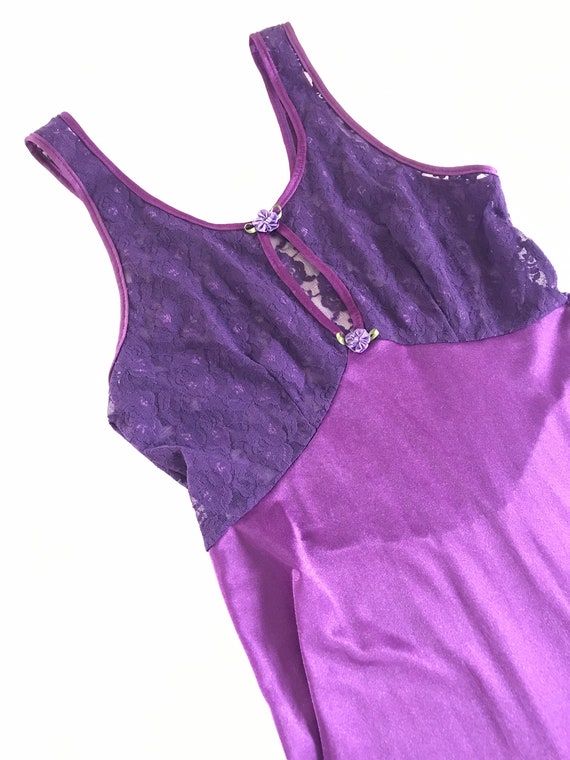 1980’s, 1990’s, Vintage lace slip, small, violet … - image 6