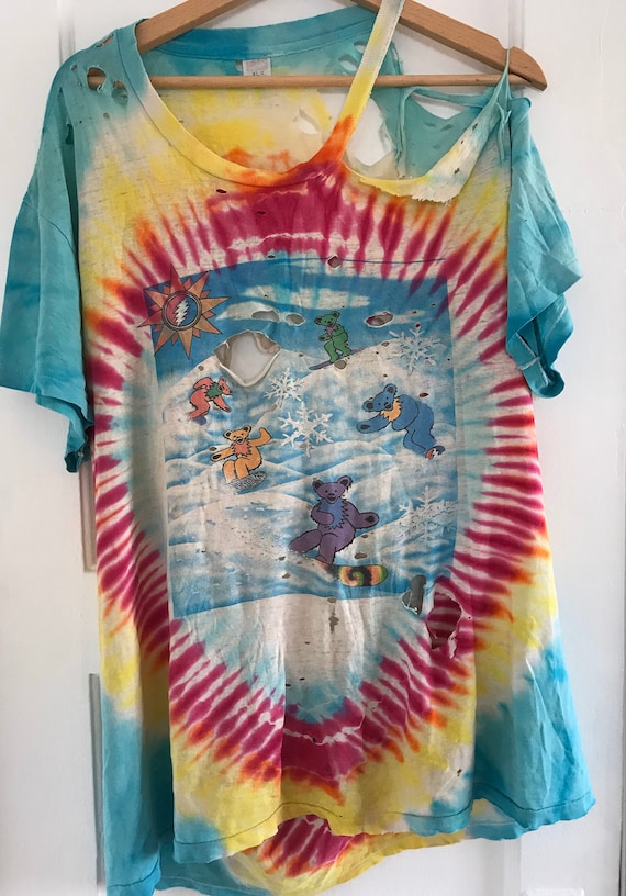 Vintage Grateful Dead Tee, made in USA, trashed ba