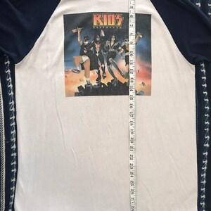 Vintage Kiss baseball tee, Kids Destroyed, vintage band tee, ringer tee, KISS band tee, Large, vintage rock and roll tee, hippie, hipster image 9