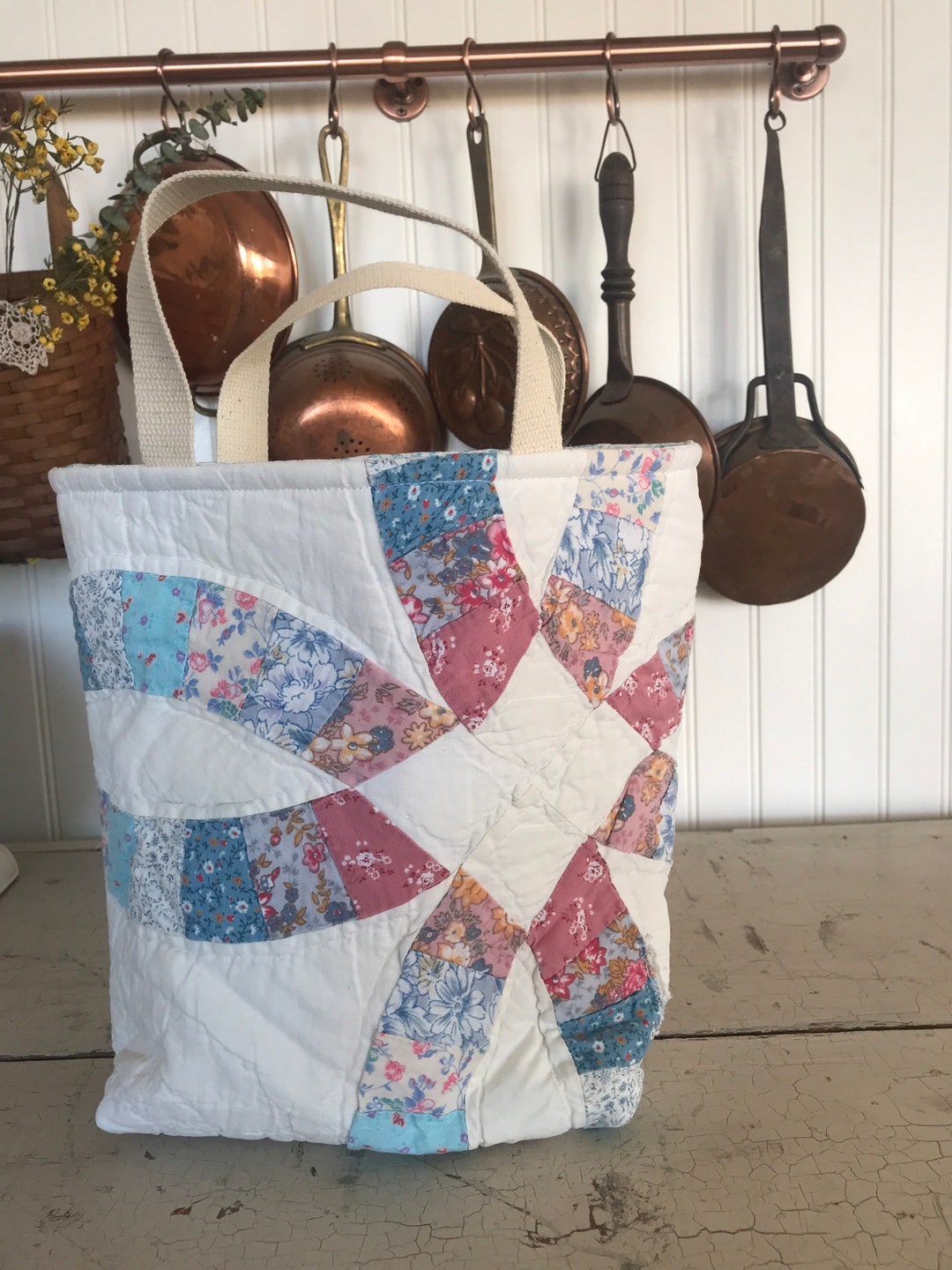 Vintage Repurposed Quilt Baskets, Easter Baskets, Purses, Quilted