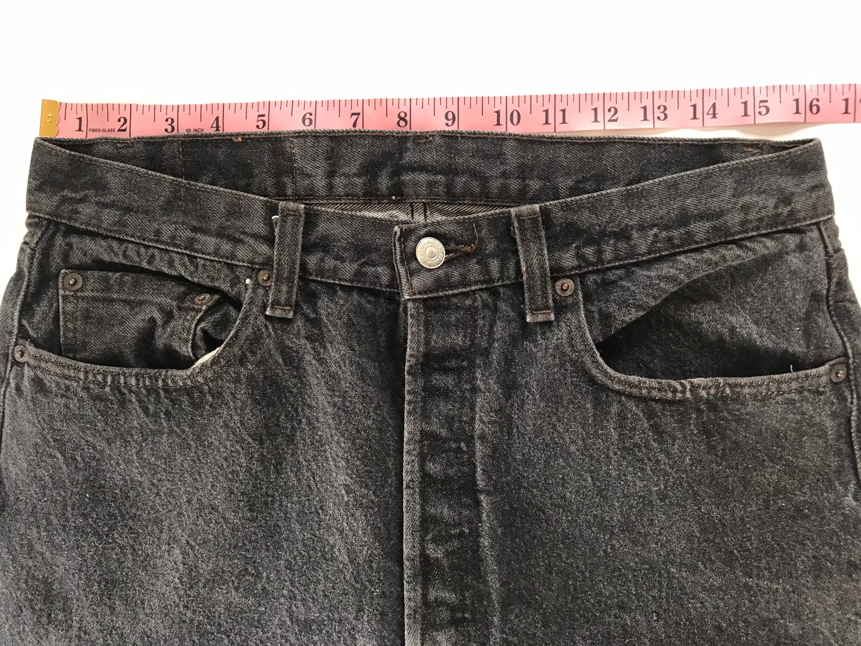 1980s, 90s, Vintage Levis 501 Raw Hem Jeans, Made in USA, Button 