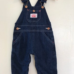 Vintage Roundhouse overalls, denim bibs, denim overalls, made in USA, vintage baby denim, jean overalls, kinfolk, vintage overalls, 18 month image 3