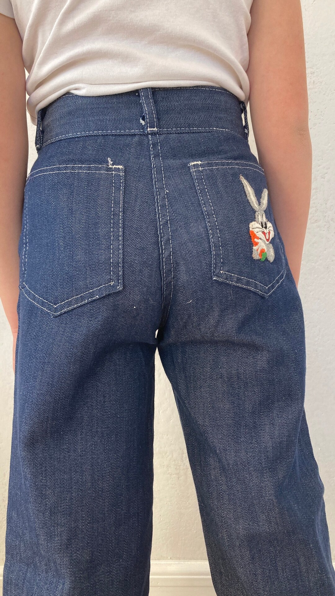 1966 Kids Bugs Bunny Jeans, Sears Roebuck and Co, Size 6, Made in USA