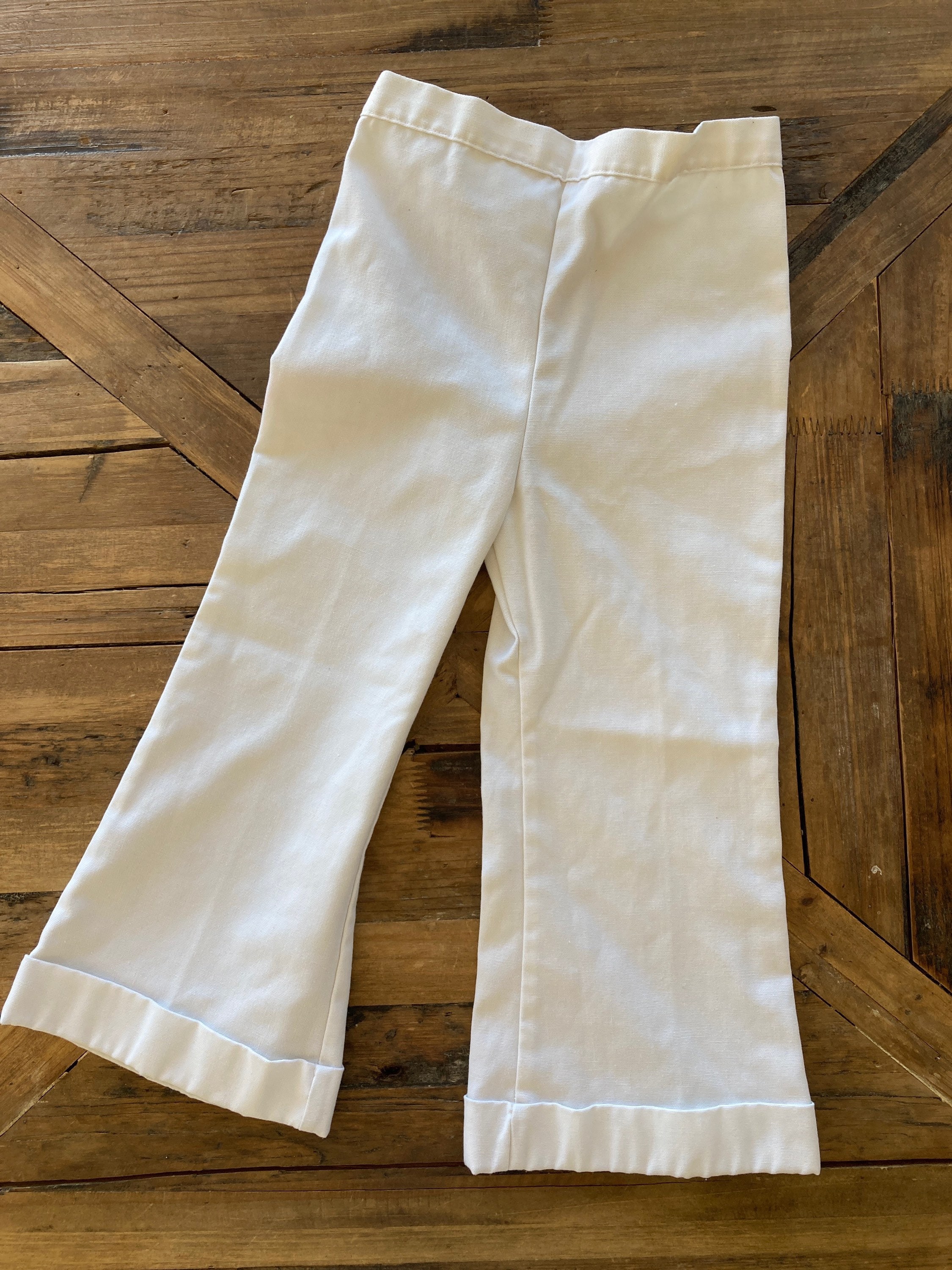1970's, Vintage Sailor Pants, Health-tex White Sailor Bells 1970's, Vintage Sailor Pants, Health-tex White Sailor Bells