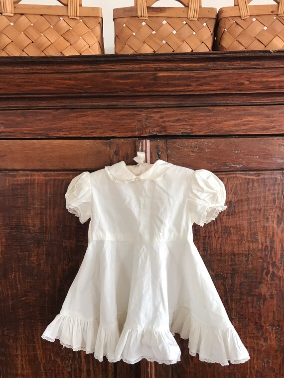 1950’s, 1960’s, baby girls white ruffle dress, fu… - image 2