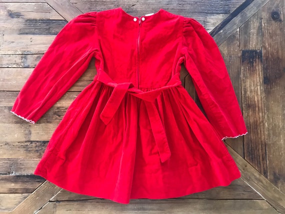 1970’s, 1980’s, Vintage toddler girls red velvet … - image 5