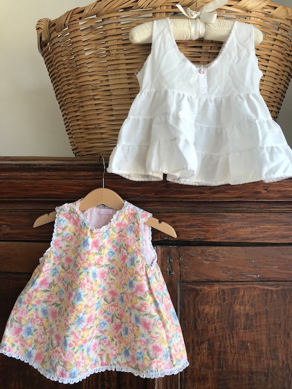 Vintage baby girl bundle, 2 bloomers, 1 slip, 1 h… - image 1