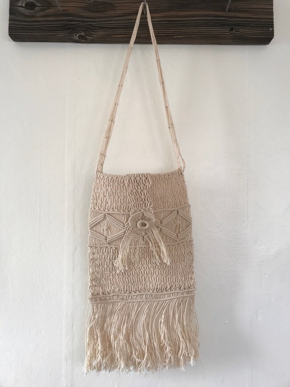 Vintage Macrame Purse, Woodstock Purse, Bohemian … - image 5