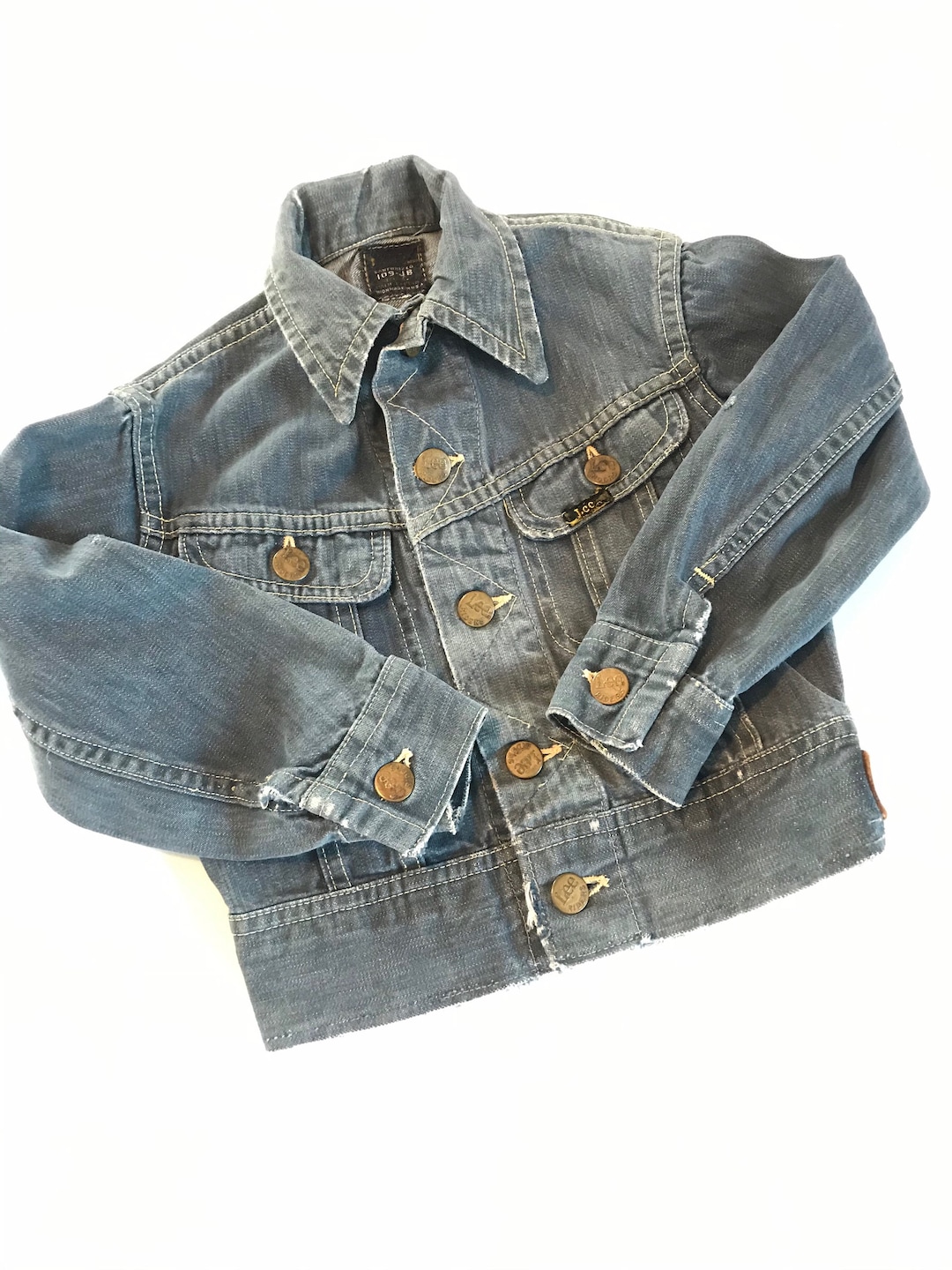 1960s Lee Riders Sanforized Denim Jacket 109-JB, Rare Vintage Lee Riders Toddler Jean Jacket, USA Made, Distressed, Well Worn, Vintage Jean - Etsy 1960s Lee Riders Sanforized Denim Jacket 109-JB, Rare Vintage Lee Riders Toddler Jean Jacket, USA Made, Distressed, Well Worn, Vintage Jean - Etsy