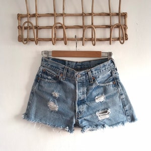 levi distressed jean shorts