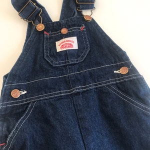 Vintage Roundhouse overalls, denim bibs, denim overalls, made in USA, vintage baby denim, jean overalls, kinfolk, vintage overalls, 18 month image 1