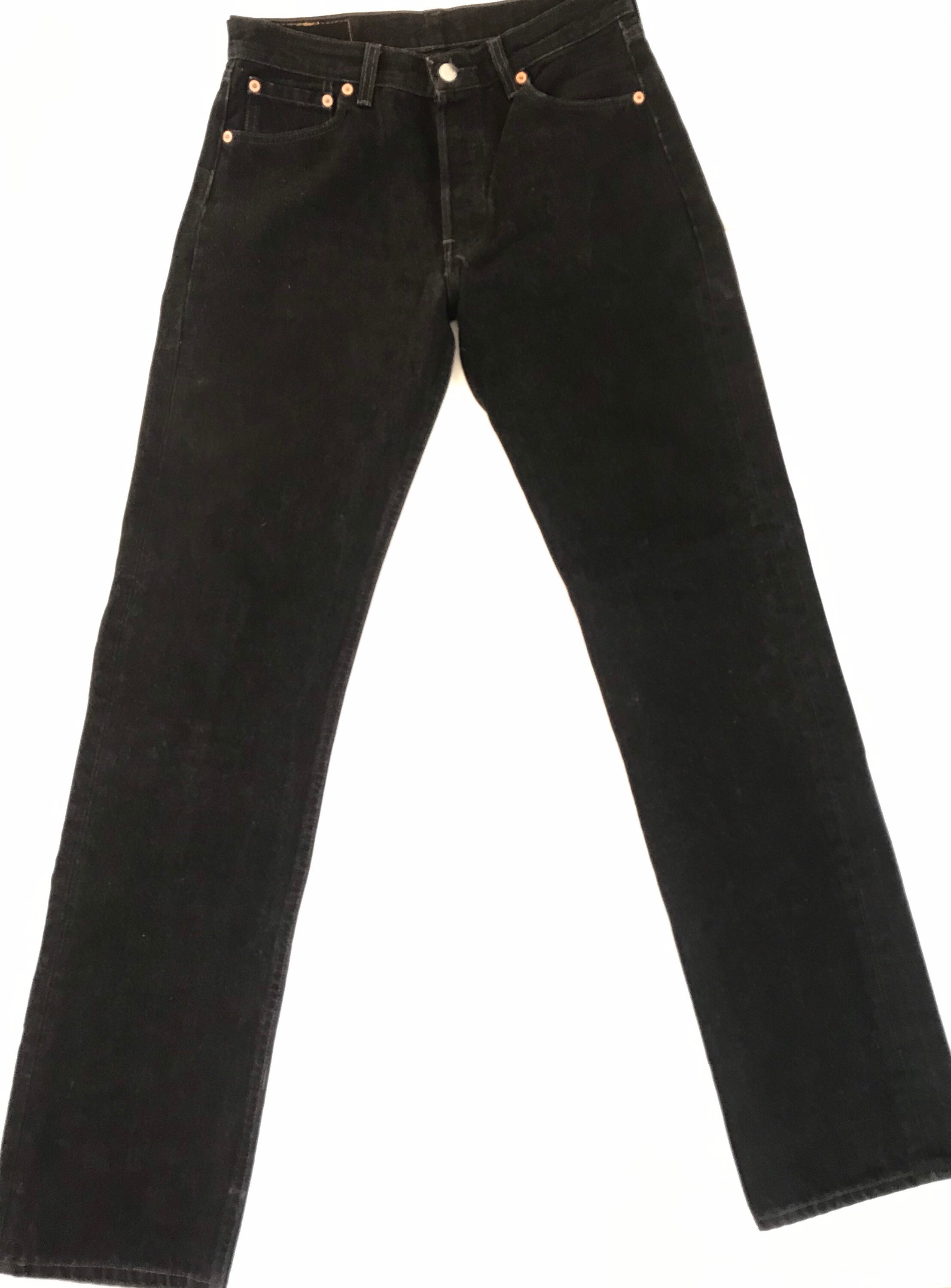 Vintage Black Denim Levis 501 USA W30 L34 Vintage Levis | Etsy