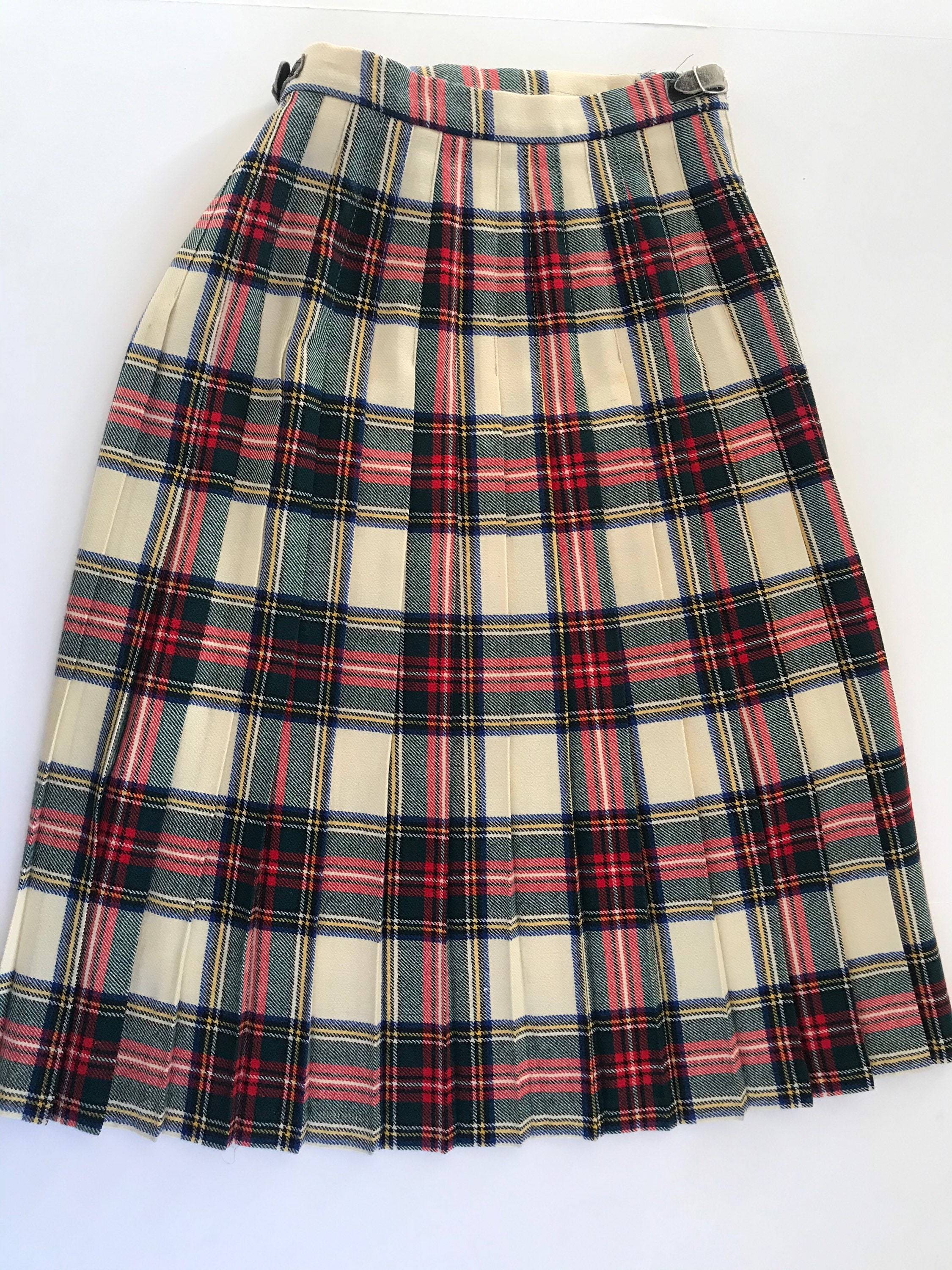 Vintage deans of Scotland wool skirt tartan skirt medium | Etsy