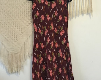 Vintage folkie dress, hippie dress, one size fits most, boho dress, free people style dress, bohemian dress, kinfolk, rustic dress, grunge