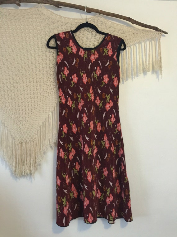 Vintage folkie dress, hippie dress, one size fits 