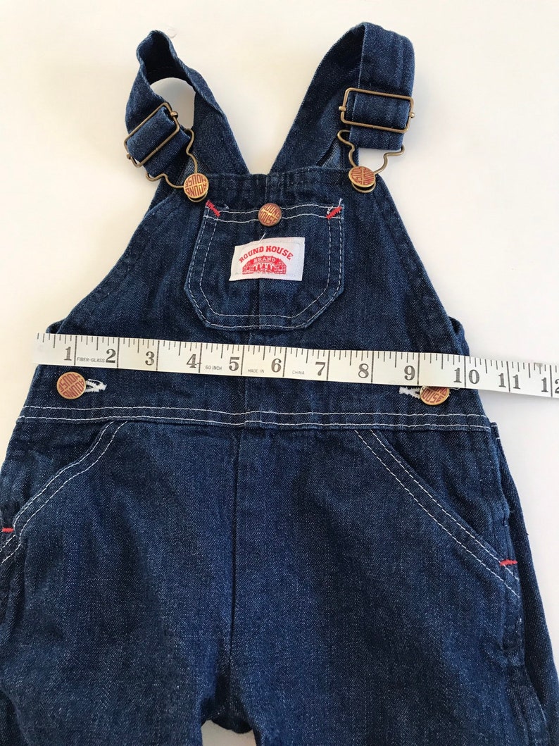 Vintage Roundhouse overalls, denim bibs, denim overalls, made in USA, vintage baby denim, jean overalls, kinfolk, vintage overalls, 18 month image 8