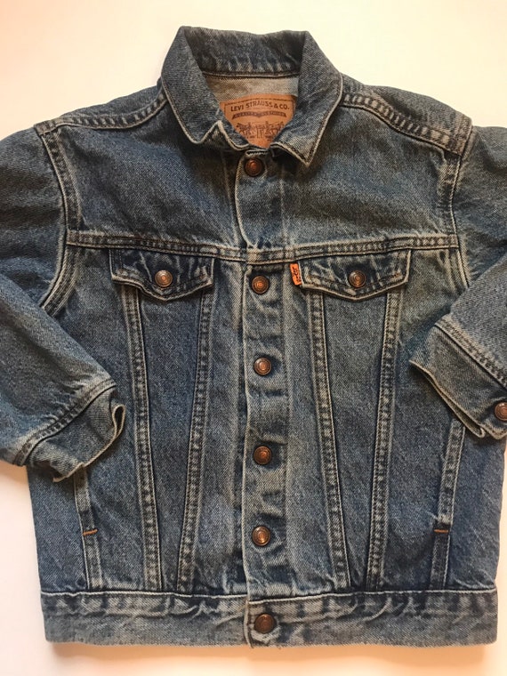 Vintage Levis Trucker Jacket, Orange Tab, Kids Jean Jacket, Kids