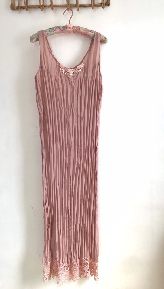 1990’s, Vintage crinkle dress, slip dress, small, dus… - Gem