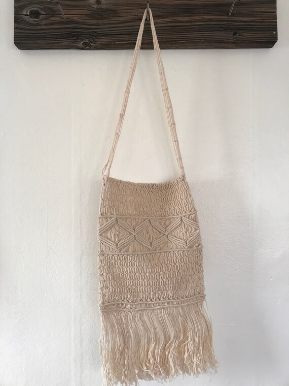 Vintage Macrame Purse, Woodstock Purse, Bohemian … - image 6