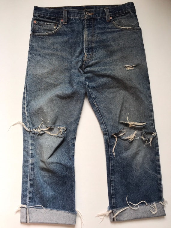 Vintage levis jeans, levis 517 distressed jeans, w