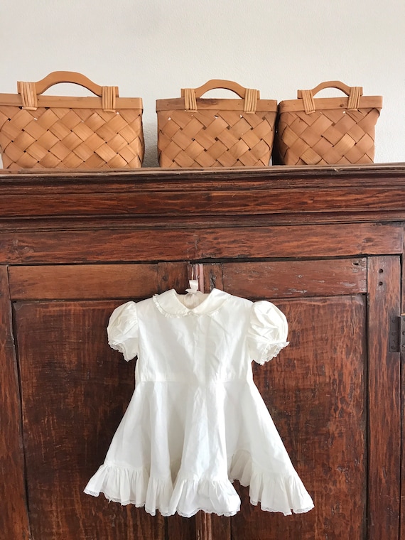 1950’s, 1960’s, baby girls white ruffle dress, fu… - image 1