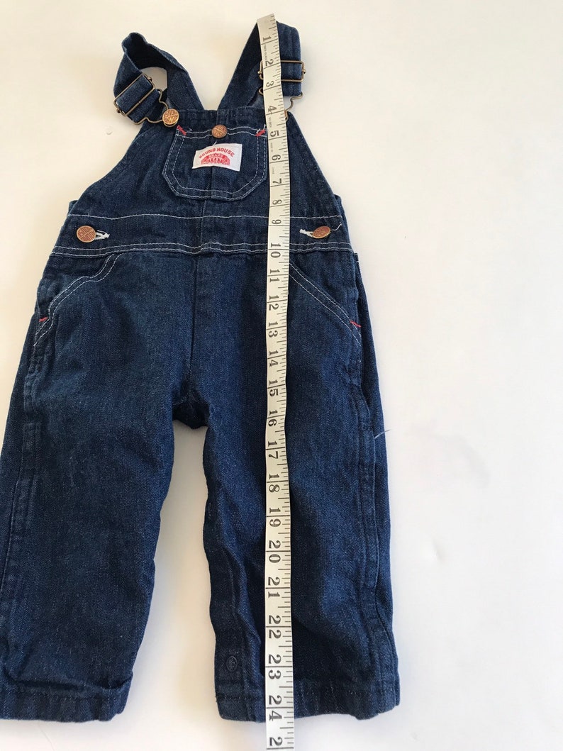 Vintage Roundhouse overalls, denim bibs, denim overalls, made in USA, vintage baby denim, jean overalls, kinfolk, vintage overalls, 18 month image 9